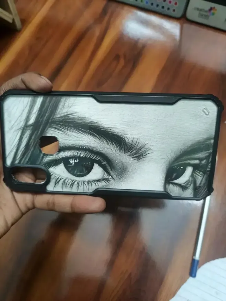 Customized eye artwork on phone case