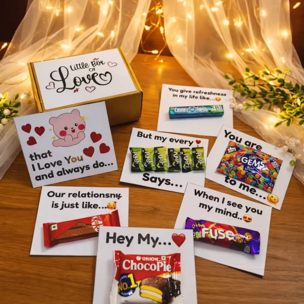 Little Box of Love – Personalized Chocolate Message Gift Box(10 Chocolate with 7 message card) "ham05B"